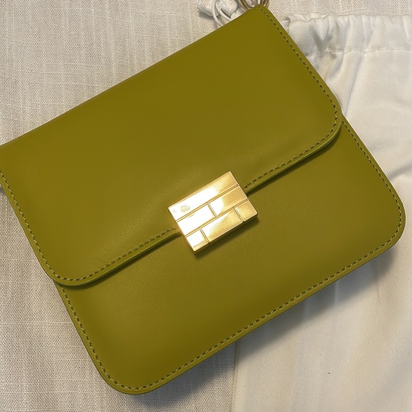 NWT Frame Le Signature Mini Leather Crossbody/Shoulder Bag - Chartreuse - Picture 5 of 6